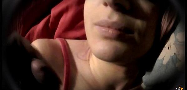  Daddy arrives drunk and cum in my face when I slept